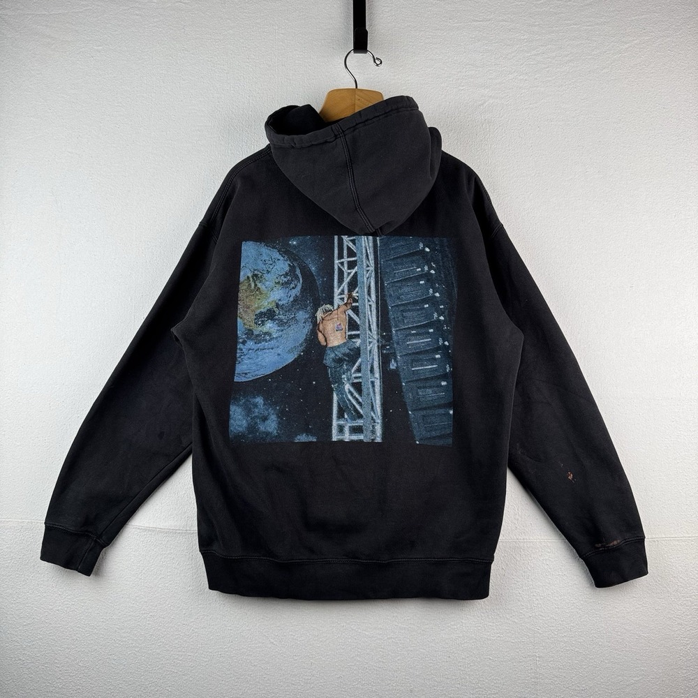 XXXTENTACION Going‎ Down Black Hoodie Tour Concert XL Embroidered *Distressed
